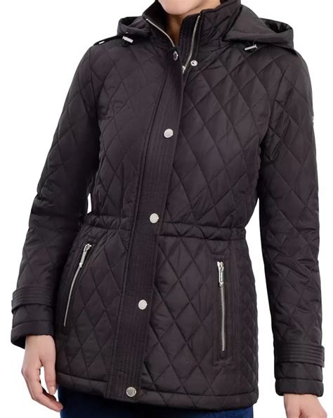 michael michael kors hooded quilted anorak coat